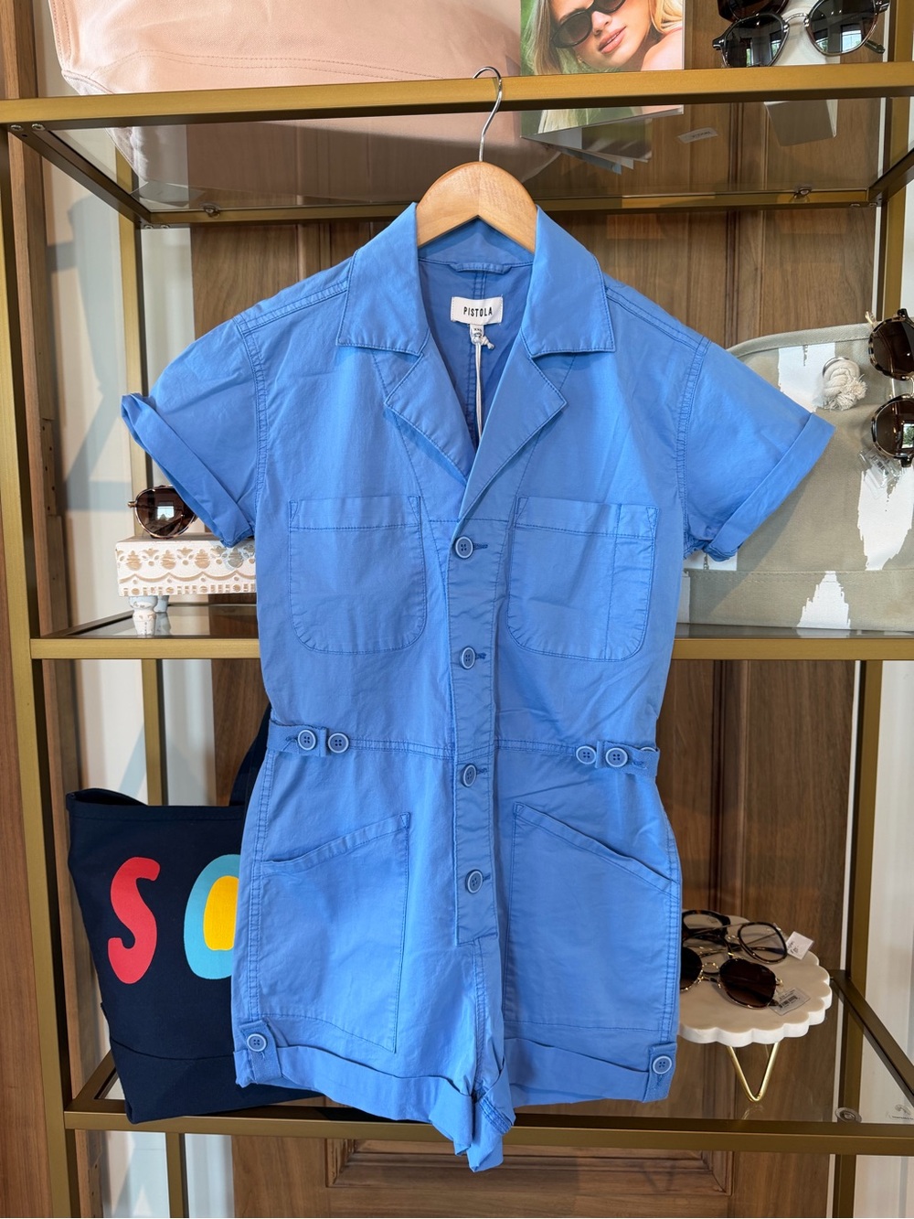 pistola Light Blue Utility Shirt with Notch Collar